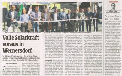 Volle Solarkraft voraus in Wernersdorf